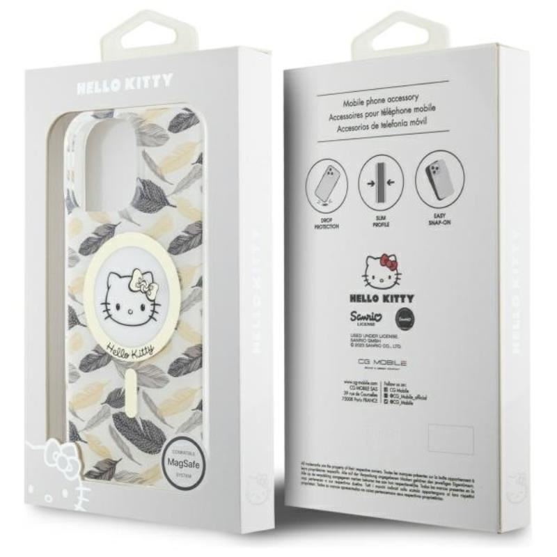 Hello Kitty IML Golden Leaves Case with MagSafe for iPhone 16 Pro Max 6.9" White - HKHMP16XHGLEH