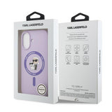 Karl Lagerfeld Liquid Silicone Karl and Choupette Case with MagSafe for iPhone 17 6.3" Purple - KLHMP17SSCMKCRHU