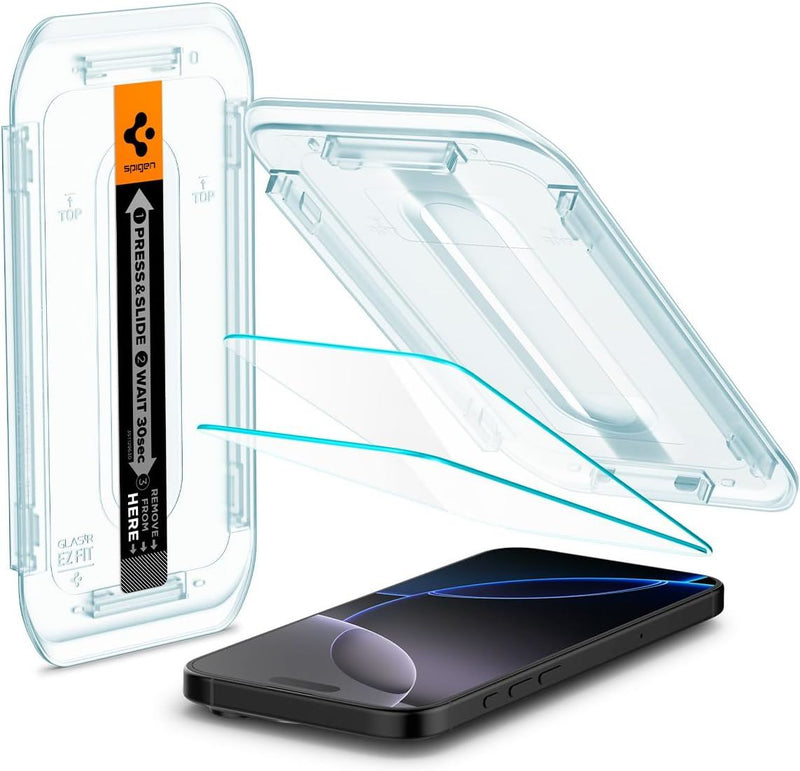 Spigen Glastr EZ Fit HD Screen Protector for iPhone 16 Pro 6.3" 2 Pack - AGL07928