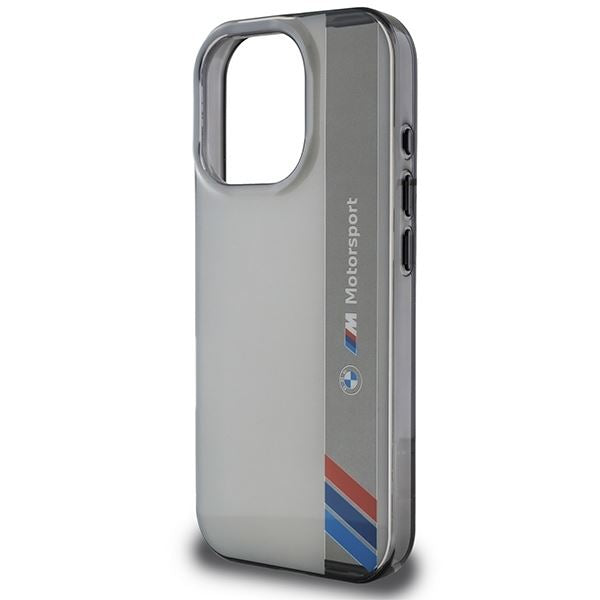 BMW Motosport IML Vertical Stripe Case for iPhone 16 Pro Max 6.9" Grey - BMHCP16X23HTFEG