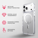 Tech21 Evo Crystal Case with MagSafe for iPhone 17/18 Pro Max 6.9" Clear Silver - T21-11701