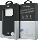 Mercedes Benz Bow Line Leather Case with MagSafe for iPhone 17 Pro Max 6.9" Black - MEHMP17X25PMERCK