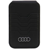 Audi Leather Wallet Card MagSafe Magnetic with Stand Black - AU-MSCH-GT-D3-BK