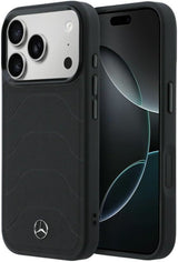 Mercedes Benz Bow Line Leather Case with MagSafe for iPhone 17 Pro 6.3" Black - MEHMP17L25PMERCK