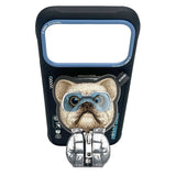 Nimmy Cool & Cute 2.0 Little Rich Tycoon Dog Case with MagSafe Stand for iPhone 17 Pro 6.3" Black Blue - N-YJKM-CXZJZH-IP17-PRO-07