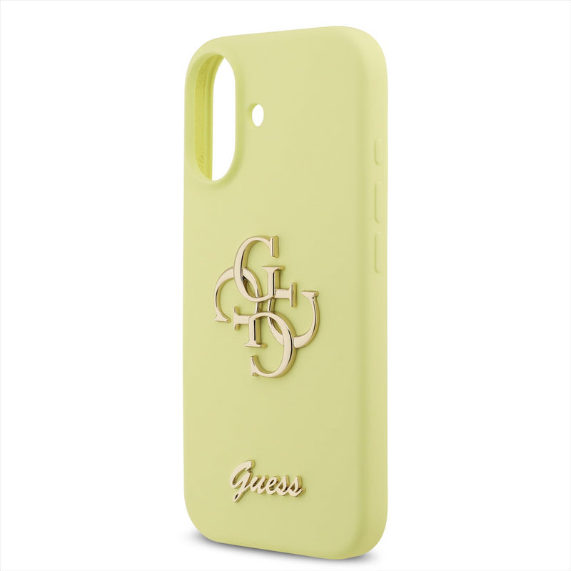 Guess Liquid Silicone 4G Metal Logo Case for iPhone 17 6.3" Yellow - GUHCP17SSC4GLMY