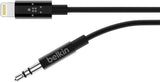 Belkin 0.9M 3.5mm Audio Aux Cable with Lightning Connector Black - AV10172bt03-BLK