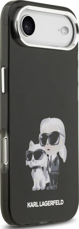 Karl Lagerfeld IML Aquarelle Karl and Choupette Case for iPhone 17 Air 6.5" Black - KLHMP17MHMKCAQOK