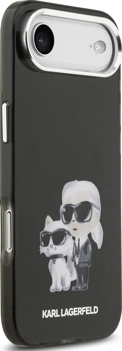 Karl Lagerfeld IML Aquarelle Karl and Choupette Case for iPhone 17 Air 6.5" Black - KLHMP17MHMKCAQOK