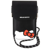 Hello Kitty Leather Hiding Kitty Cord Universal Phone Bag Black - HKOWBPSCKEK
