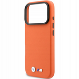 BMW M Series Metal Logo Case with MagSafe & Camera Stand for iPhone 17 Pro 6.3" Orange - BMHMP17L25PFWKCKO