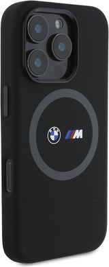 BMW M Series Silicone Printed Ring Case with MagSafe for iPhone 16 Pro Max 6.9" Black - BMHMP16X23SROK