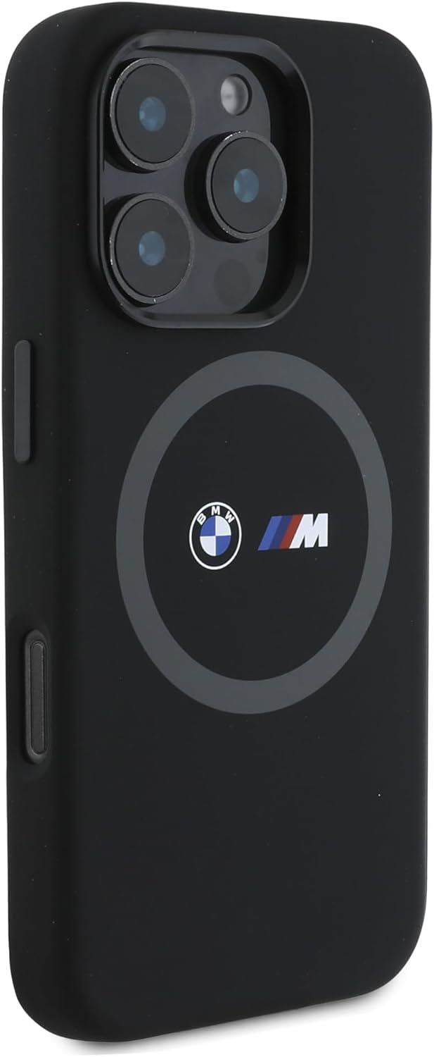 BMW M Series Silicone Printed Ring Case with MagSafe for iPhone 16 Pro Max 6.9" Black - BMHMP16X23SROK
