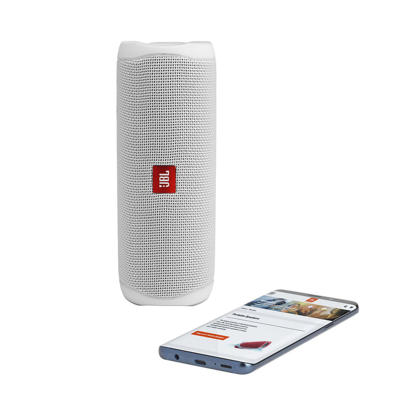 JBL Flip 5 Portable Waterproof Rugged Wireless Bluetooth Speaker White - JBLFLIP5WHTAM