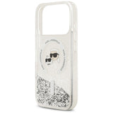 Karl Lagerfeld Liquid Glitter Karl & Choupette Heads Case with MagSafe for iPhone 17/18 Pro Max 6.9" Clear - KLHMP18XLGKCSGH
