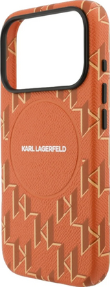 Karl Lagerfeld Monogram Logo Case with MagSafe for iPhone 17 Pro Max 6.9" Orange - KLHMP17X5PGKLMCO