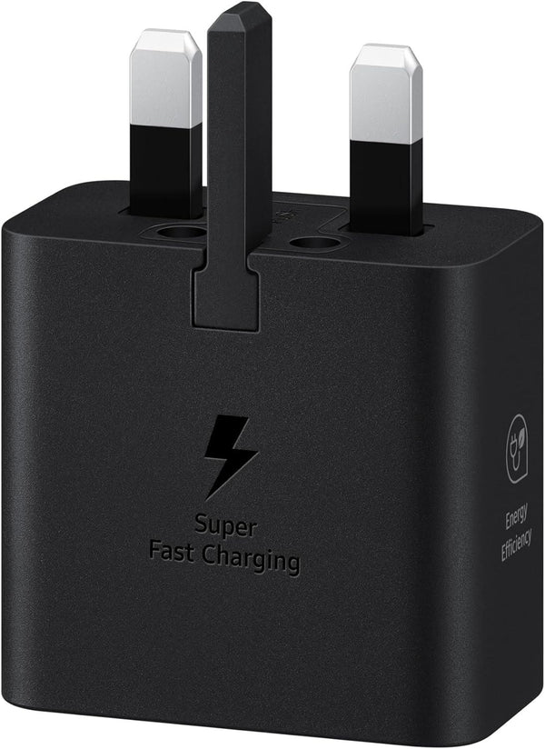 Samsung 3 Amp 25W USB C UK Mains Charger with USB C to C Cable Black - EF-T2510XBEGGB