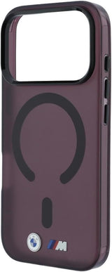 BMW M IML Frosted Metal Logo Trims Case with MagSafe for iPhone 17/18 Pro Max 6.9" Burgundy - BMHMP18X26HTFMILR