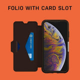 OtterBox Strada Black Folio Wallet Case Cover iPhone XS Max 77-60132