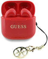 Guess Glossy Effect Printed Classic Logo & Charm TWS Earphones Red - GUTWSXMCCLR