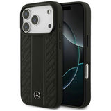 Mercedes Leather Laurel Leaves Stripes MagSafe Case for iPhone 17 Pro 6.3" Black - MEHMP17L25RLDLKH