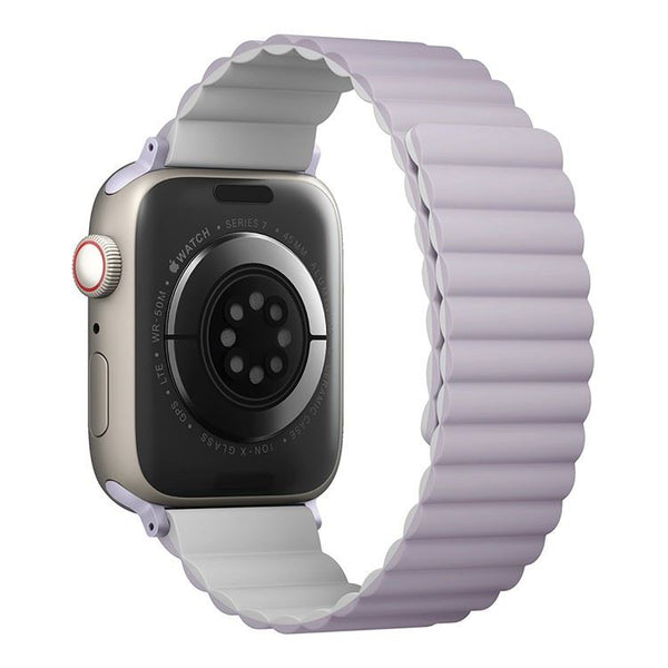 Uniq Revix Strap for Apple Watch 7/8/9/10/SE/SE2/Ultra 42/44/45/49mm White and Lilac - UNIQ-45MM-REVLILWHT