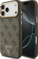 Guess 4G Triangle Logo Case with MagSafe for iPhone 17 Pro Max 6.9" Brown Gold - GUHMP17XP4GTDGMW