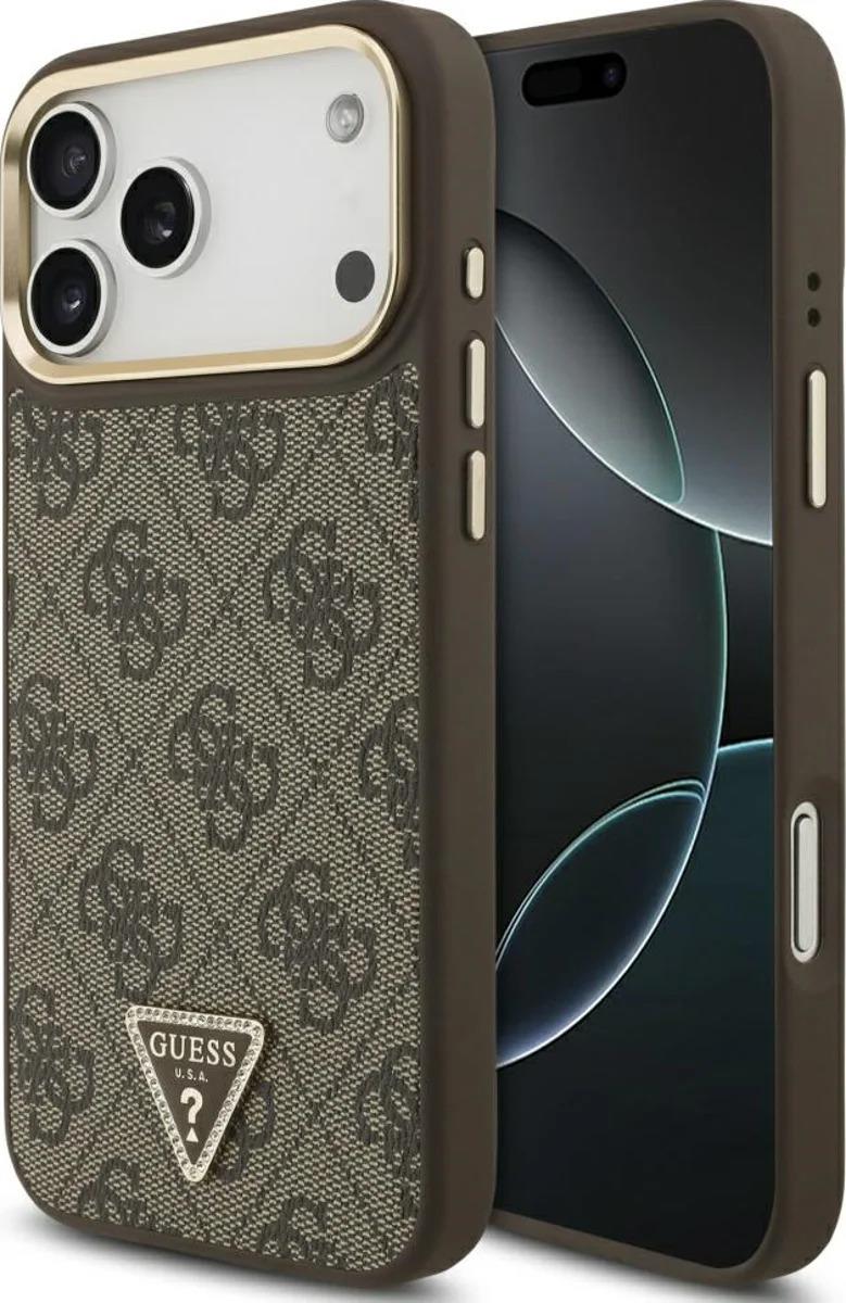 Guess 4G Triangle Logo Case with MagSafe for iPhone 17 Pro Max 6.9" Brown Gold - GUHMP17XP4GTDGMW