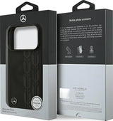 Mercedes Leather Laurel Leaves Case with MagSafe for iPhone 17 Pro 6.3" Black - MEHMP17L25RDSLAK