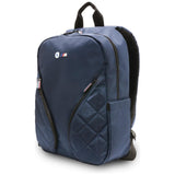 BMW M Series Nylon Pockets 16" Backpack with Metal Logo Navy Blue - BMBP15PNYPOV
