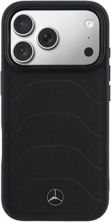 Mercedes Benz Bow Line Leather Case with MagSafe for iPhone 17 Pro 6.3" Black - MEHMP17L25PMERCK