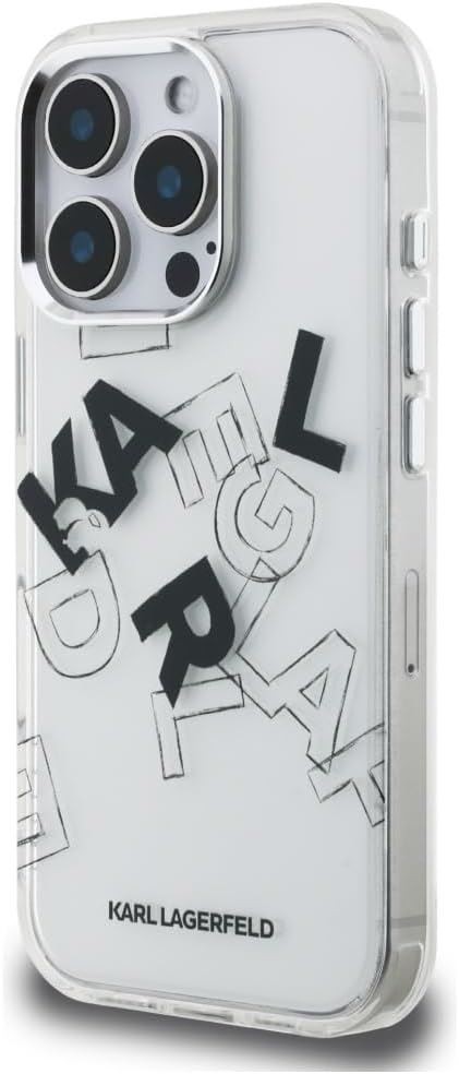 Karl Lagerfeld IML Sketched Graphic Case for iPhone 16 Pro Max 6.9" Clear - KLHCP16XHMLGFCH