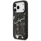 Karl Lagerfeld Grained Pattern & Logo Case with MagSafe for iPhone 17 Pro 6.3" Black - KLHMP17LPGGRMPK