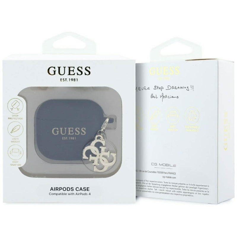 Guess 4G Silicone Charm Case for AirPods 4 Black - GUA4LECG4K
