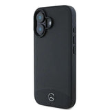 Mercedes Hard Textured and Plain Smooth Leather Case with MagSafe for iPhone 16 6.1" Black  - MEHMP16S23RBARK