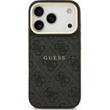 Guess PU Leather 4G Gold Frame Case with MagSafe for iPhone 17 Pro 6.3" Black -GUHMP17LP4MSEGCK
