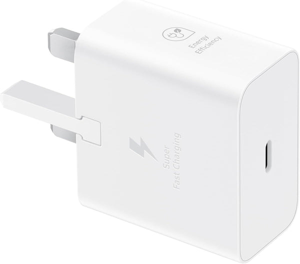 Samsung 3 Amp 25W USB C UK Mains Charger White - EP-T2510NWEGGB