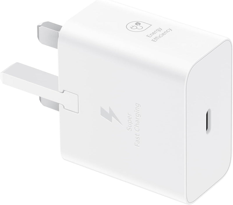 Samsung 3 Amp 25W USB C UK Mains Charger White - EP-T2510NWEGGB
