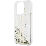 Guess Liquid Glitter Gold Stripes Hard Case for iphone 15 Pro 6.1" Transparent - GUHCP15LLFCSEGT