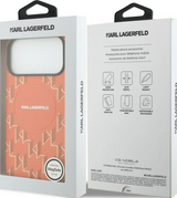 Karl Lagerfeld Monogram Logo Case with MagSafe for iPhone 17 Pro Max 6.9" Orange - KLHMP17X5PGKLMCO