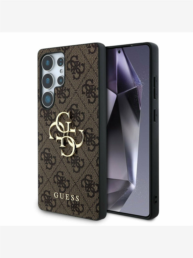 Guess Leather 4G Coloured Ring Classic Logo Case with MagSafe for Samsung Galaxy S25 Ultra 6.9" Brown - GUHCS25L4GMGBR