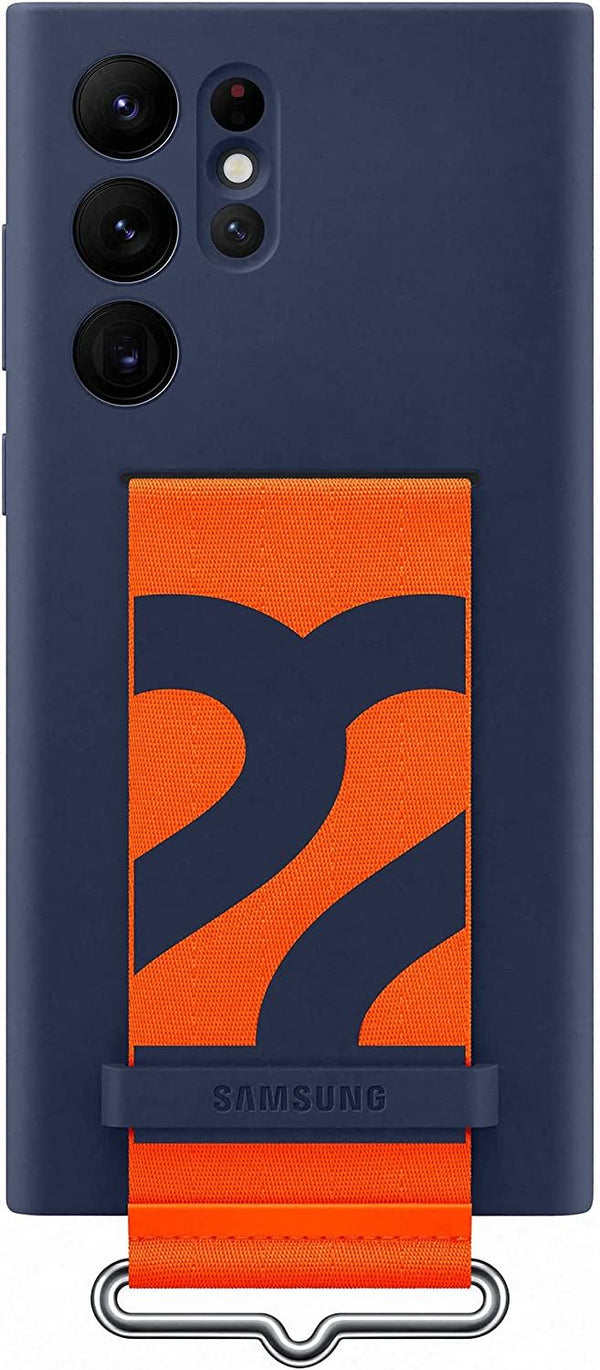 Samsung Galaxy S22 Ultra Silicone Cover with Strap Navy - EF-GS908TNEGWW
