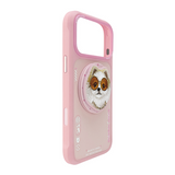 Nimmy Glass Cool Dog Face Case with Detachable MagSafe Grip Stand for iPhone 17 Pro 6.3" Pink - N-YJKM-CXZJ-IP17-PRO-031