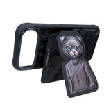 Nimmy Black Cat Magnetic Combo Case with Detachable MagSafe Card Holder Stand for iPhone 17 Air 6.5" Black - N-CXMC-KTZH-IP17-AIR-03