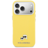 Karl Lagerfeld Karl & Choupette Head Pins Saffiano Case with MagSafe iPhone 17 Pro Max 6.9" Yellow - KLHMP17X6PFKCLY