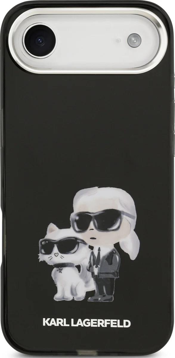 Karl Lagerfeld IML Aquarelle Karl and Choupette Case for iPhone 17 Air 6.5" Black - KLHMP17MHMKCAQOK