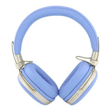 Guess PU Grained Triangle Gold Metal Logo On Ear ENC Wireless Headphones Blue - GUBHP72PGTCSB