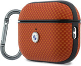 BMW Textured Sign Kevlar Metal Logo Case for AirPods Pro 3 Orange - BMAP326PTKLO