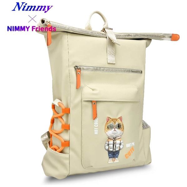 Nimmy Glasses Cool Cat Laptop Backpack Khaki - N-KM-DNBB-05
