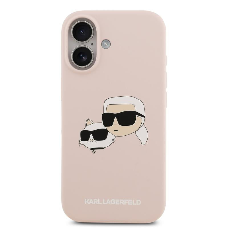Karl Lagerfeld Liquid Silicone Double Head Case with MagSafe for iPhone 17 6.3" Pink - KLHMP17SSKCHPPLP